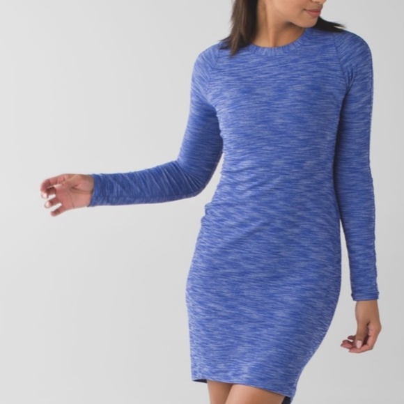 Lululemon Dresses & Skirts - Lululemon &GoWhere-To Dress Long Sleeve Blue 6